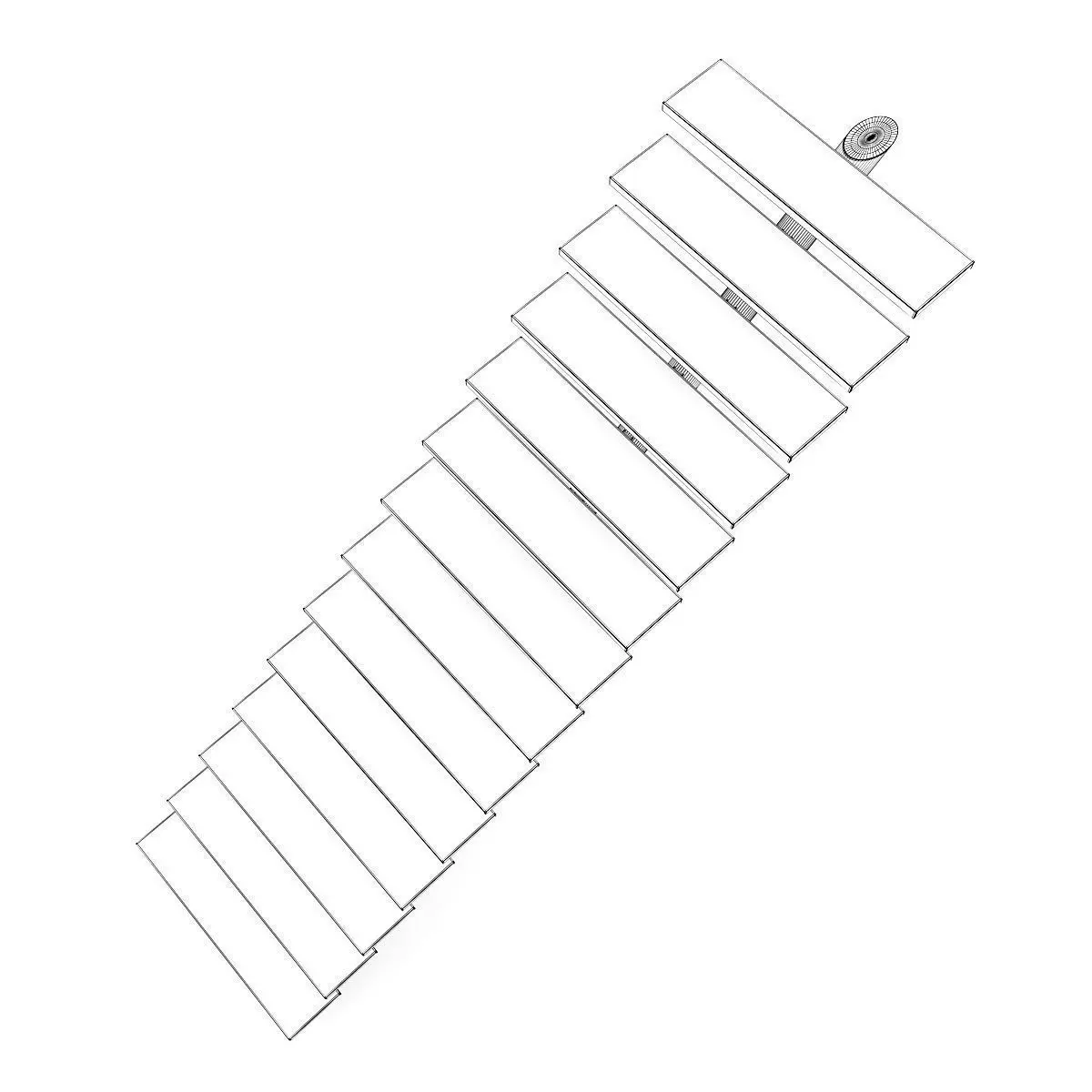 Wooden Stairs 11 3D model_6