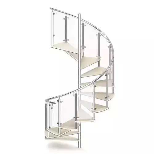 Wooden Spiral Stairs 4 3D model