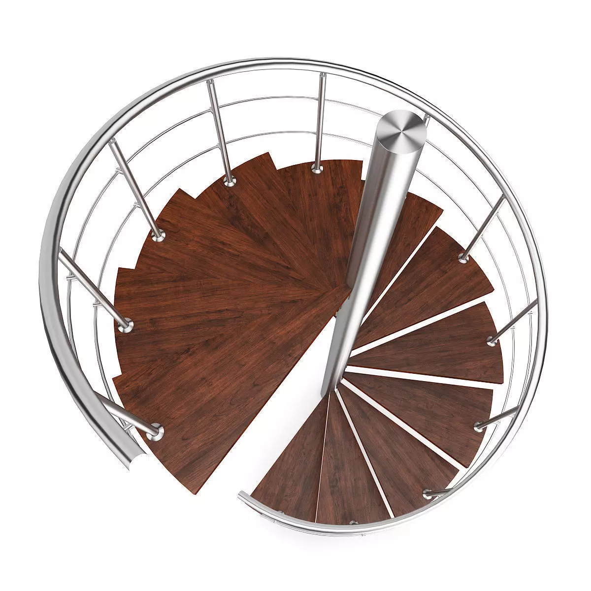 Wooden Spiral Stairs 3 3D model_4