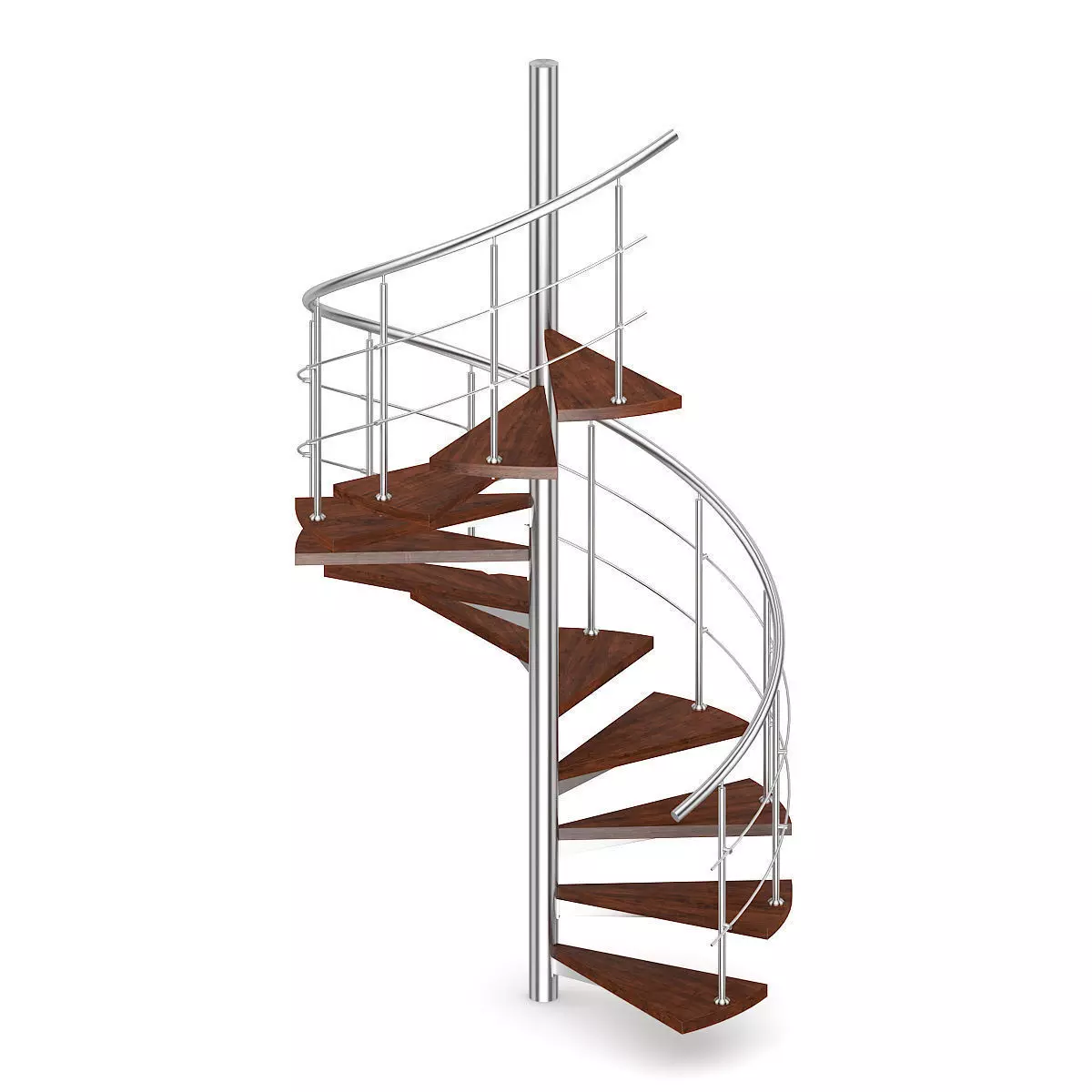 Wooden Spiral Stairs 3 3D model_0