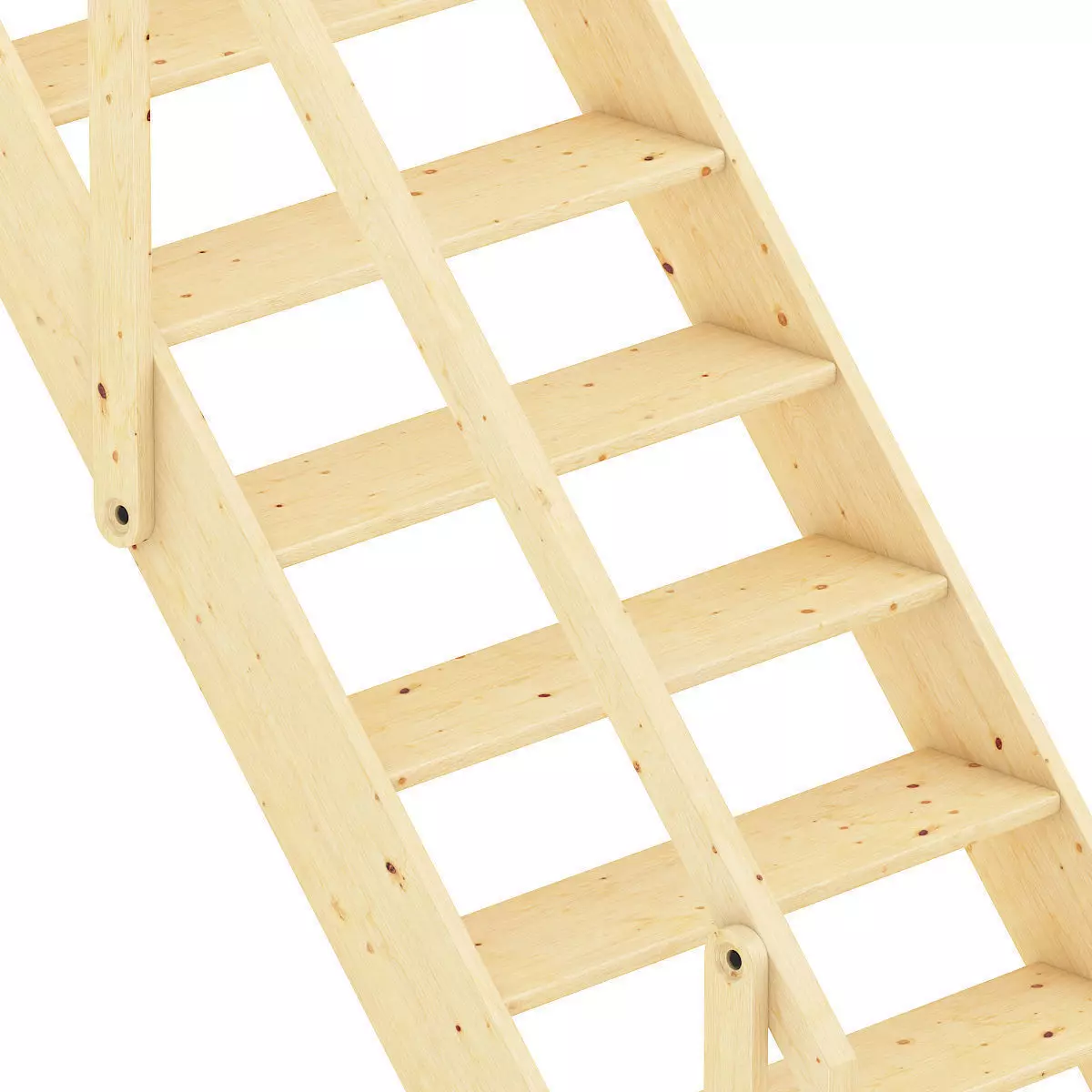 Wooden Stairs 6 3D model_2