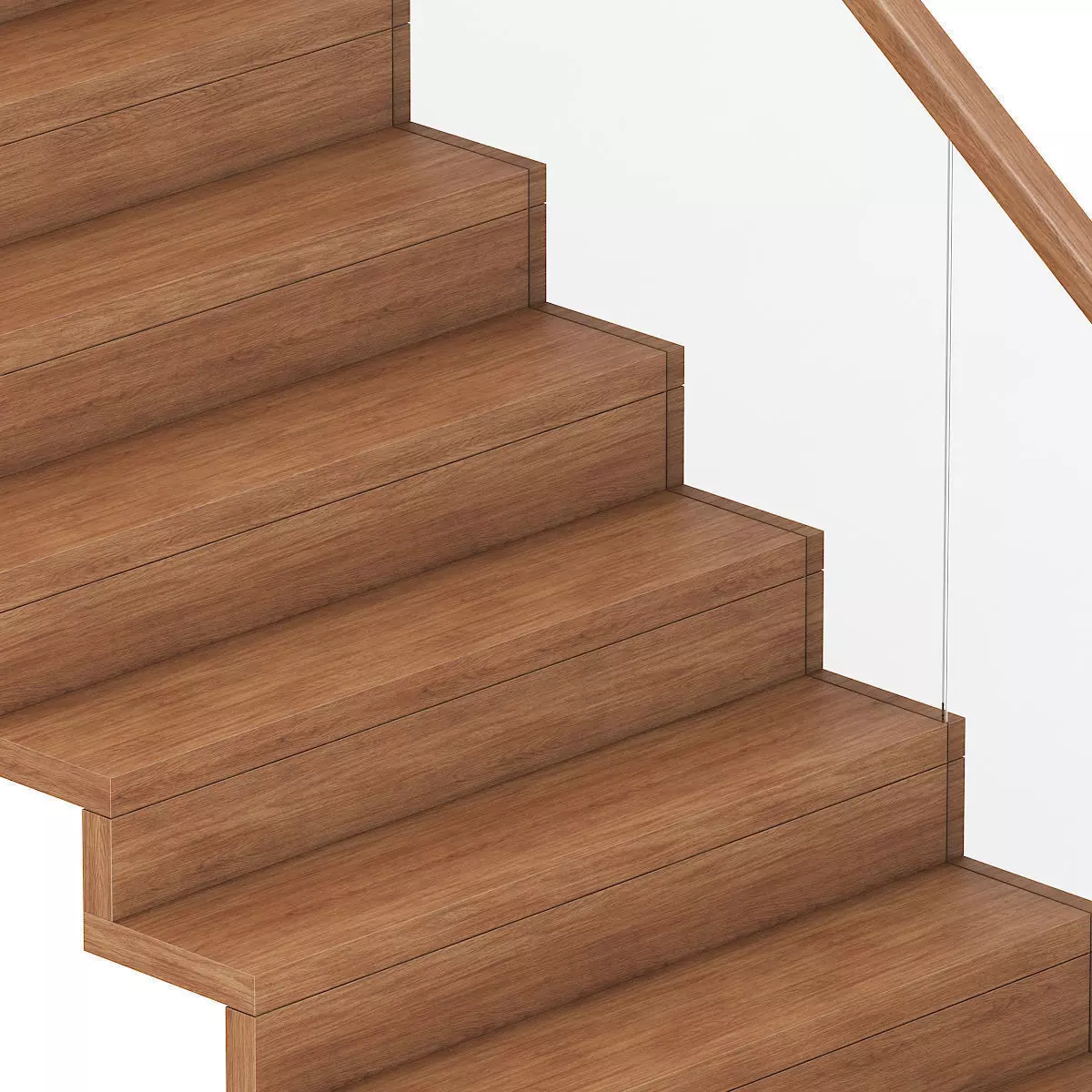 Wooden Stairs 5 3D model_2