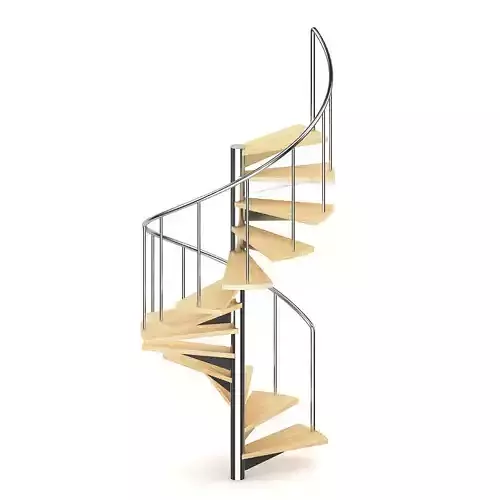 Wooden Spiral Stairs 2 3D model