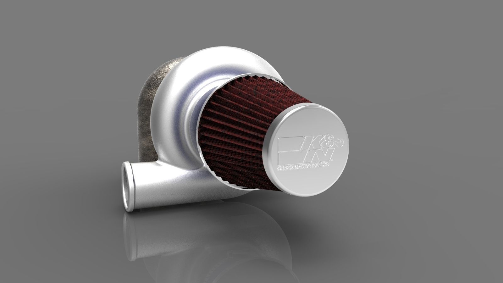 Turbocharger with air filter 3D Model IGE IGS IGES WRL WRZ