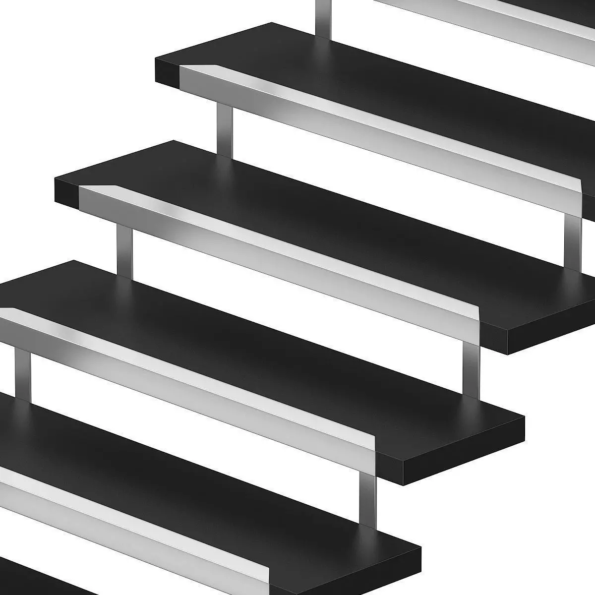 Black Metal Stairs 1 3D model_2