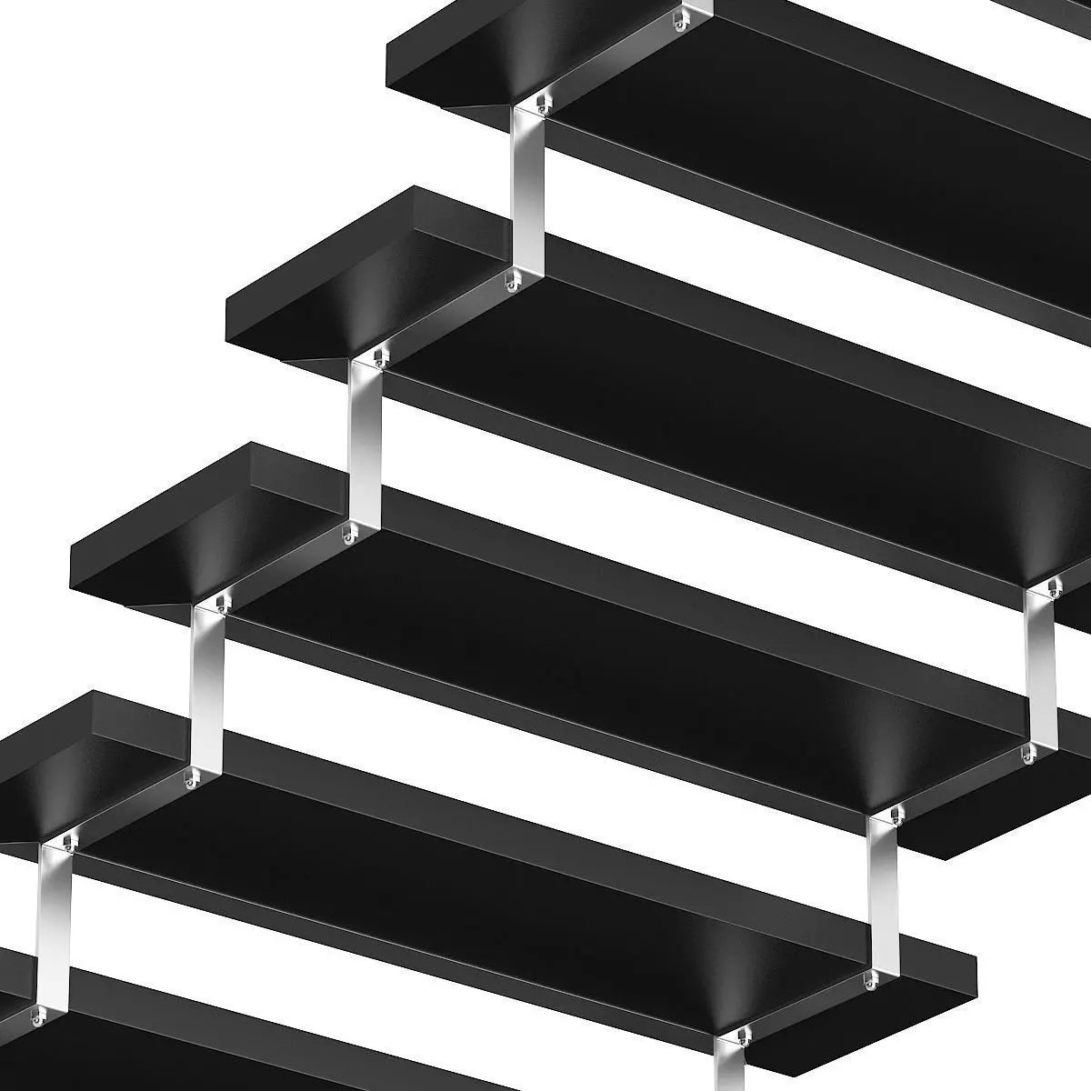 Black Metal Stairs 1 3D model_4