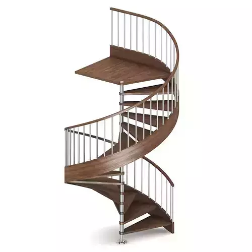 Wooden Spiral Stairs 1 3D model