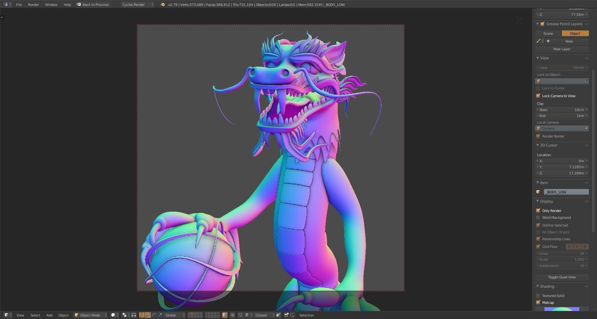 Chinese Dragon Mesh and blend file 3D model_4