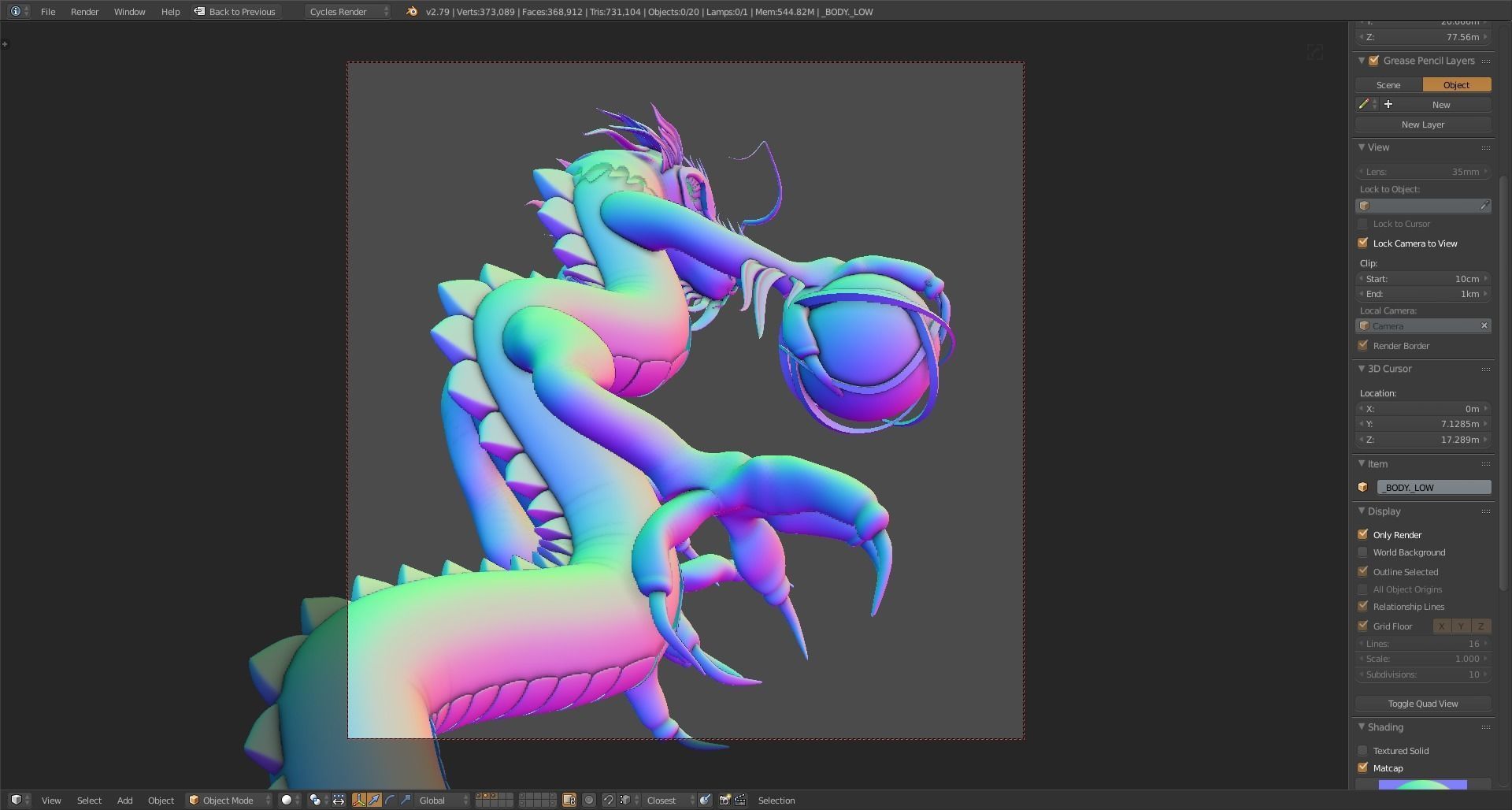Chinese Dragon Mesh and blend file 3D model_5