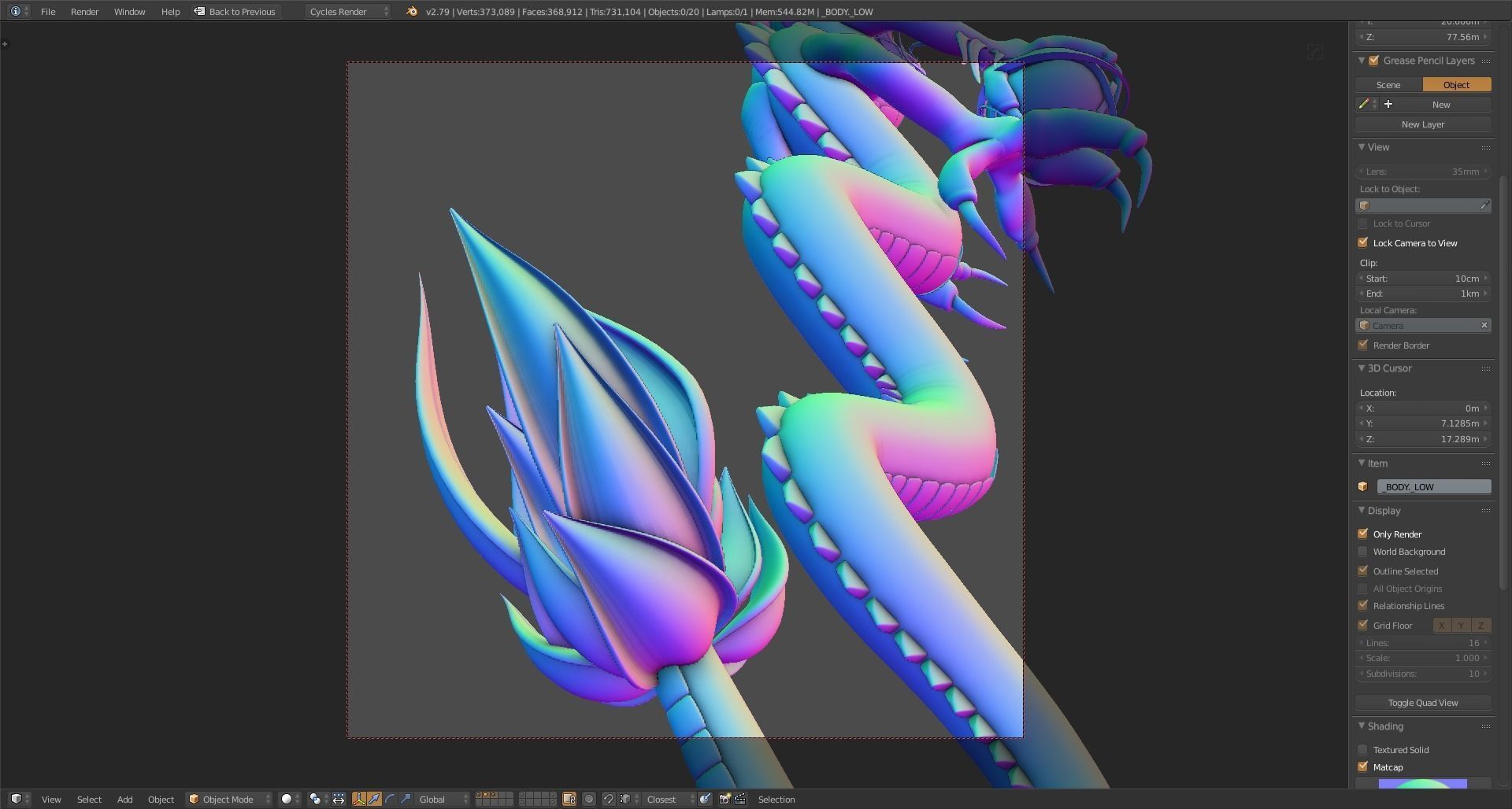 Chinese Dragon Mesh and blend file 3D model_2