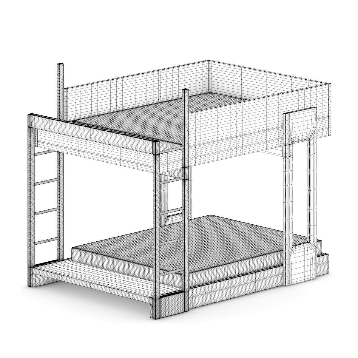 Bunk Bed 3D model_1