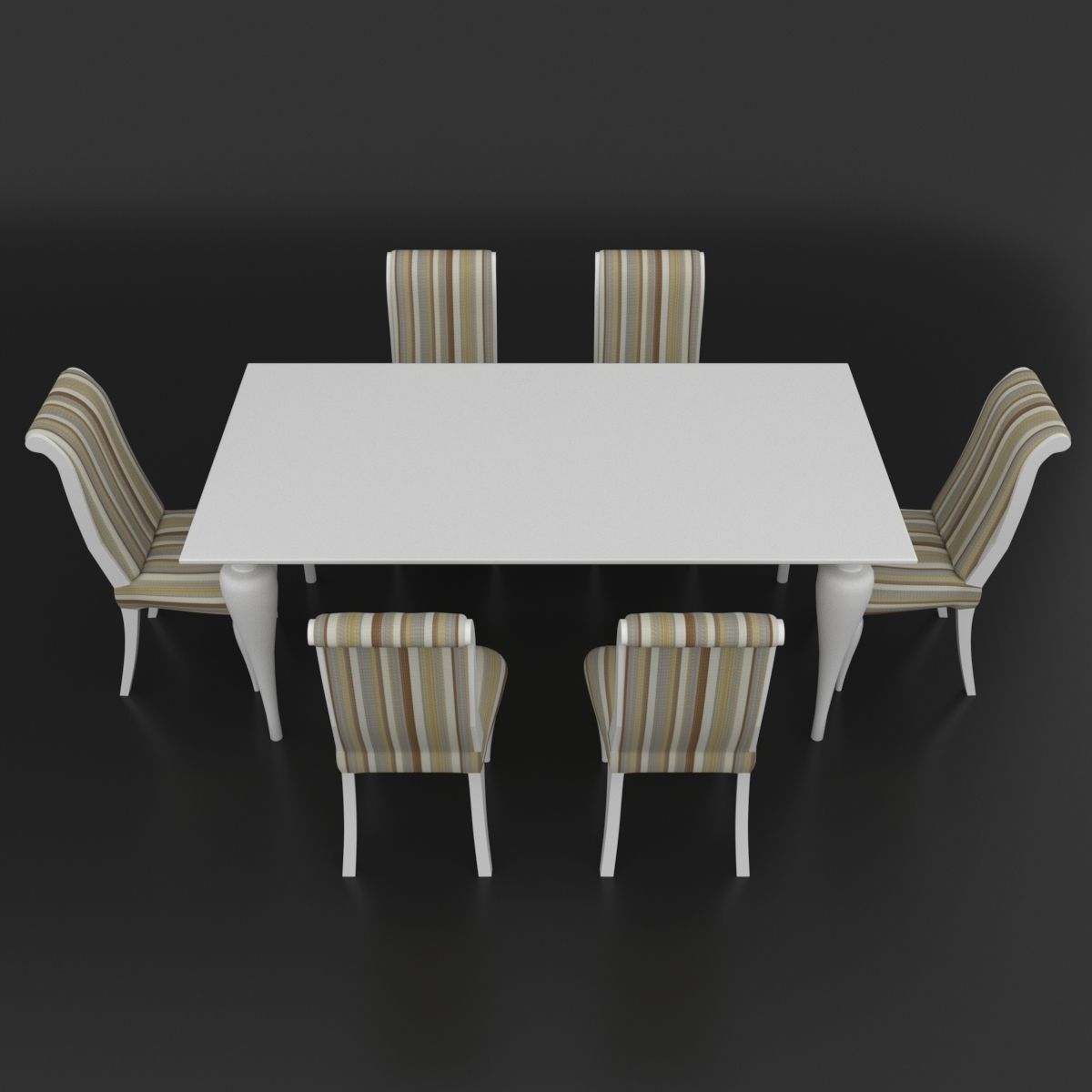 Dining set of classical design beta mobili ottocento italiano 3D model_2