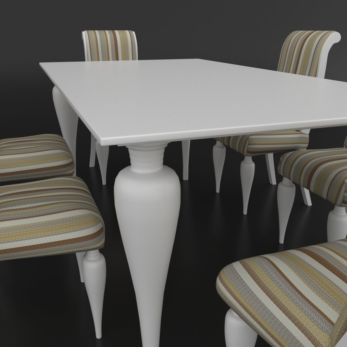 Dining set of classical design beta mobili ottocento italiano 3D model_3
