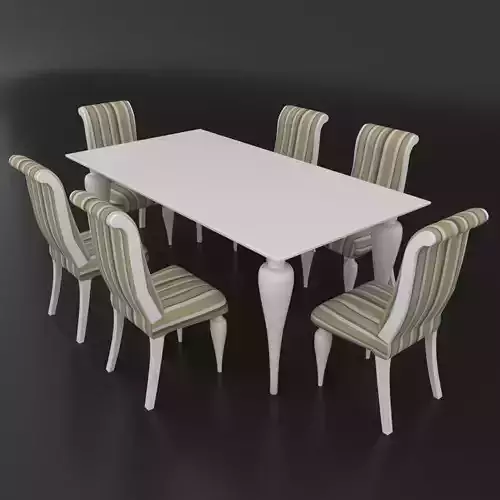 Dining set of classical design beta mobili ottocento italiano 3D model