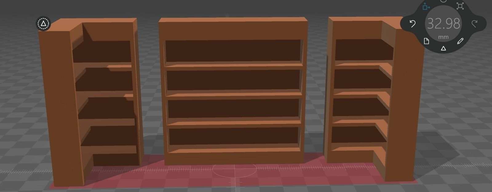 Bookshelf three bookshelves Free low-poly 3D model_2
