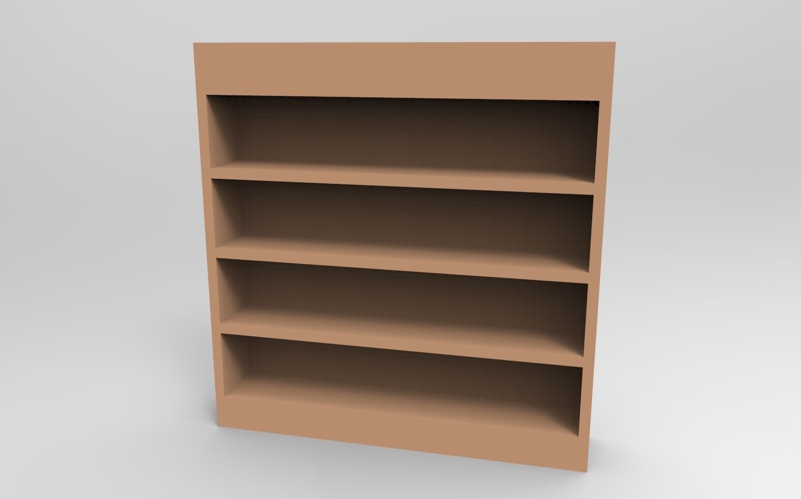 Bookshelf 1 bookcase Free low-poly 3D model_1