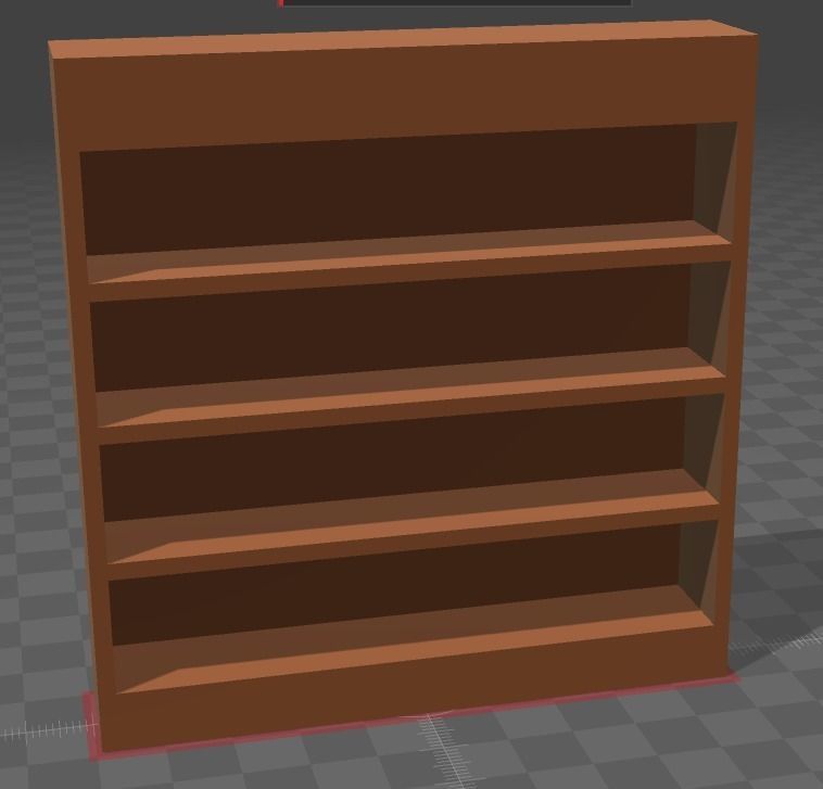 Bookshelf 1 bookcase Free low-poly 3D model_2