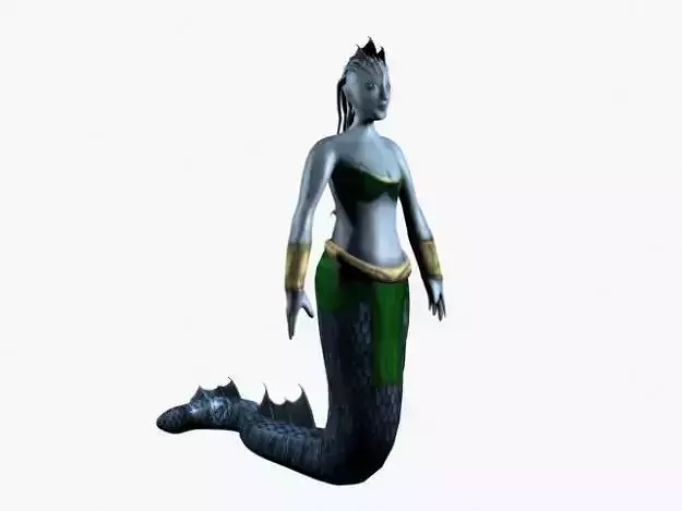 Low poly female naga