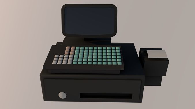 Cash Desk Low-poly 3D model