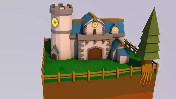 Castle Low-poly 3D model
