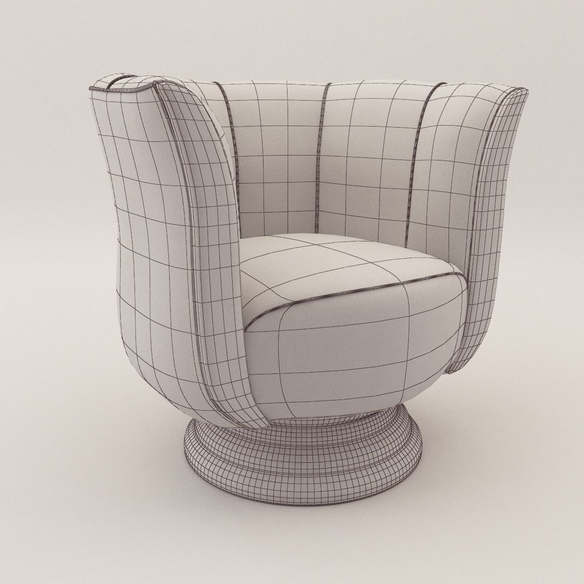 Rotaring fauteuil - Art Deco style 3D model_3