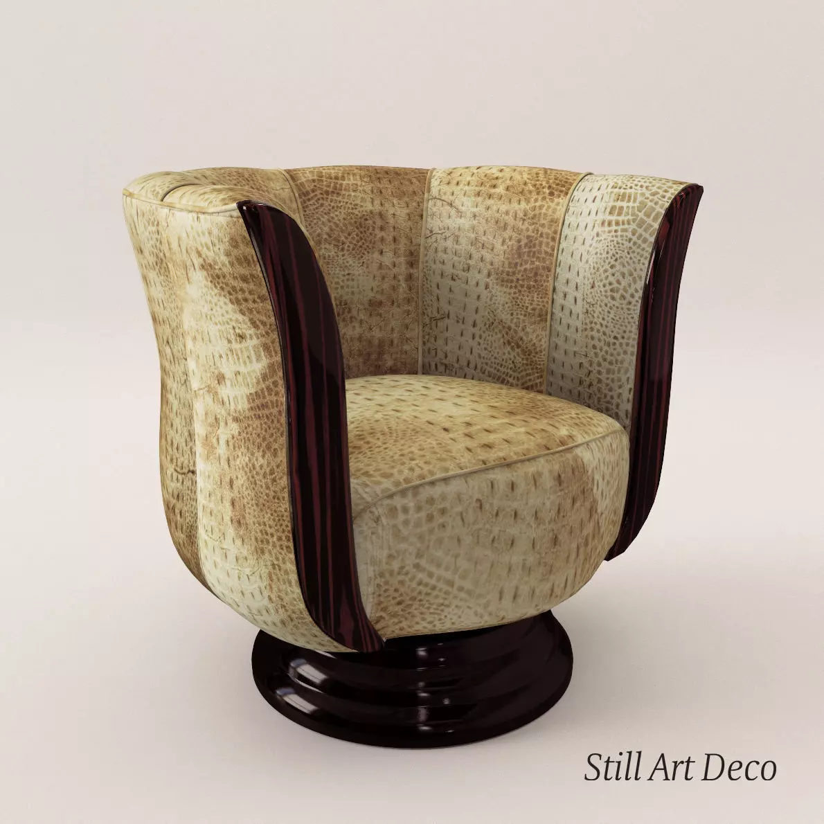 Rotaring fauteuil - Art Deco style 3D model_0