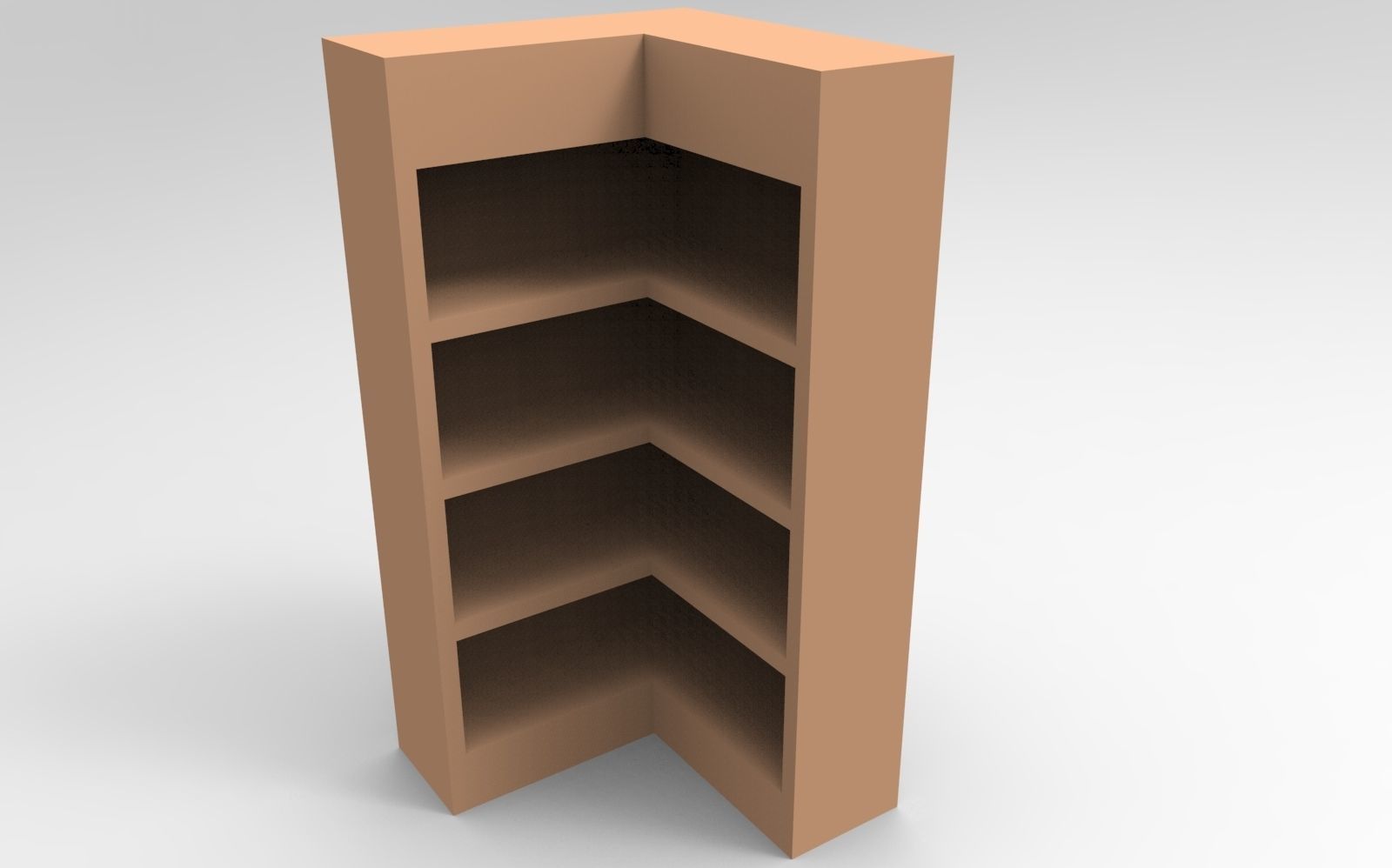 Bookshelf 2 corner shelf Free low-poly 3D model_1