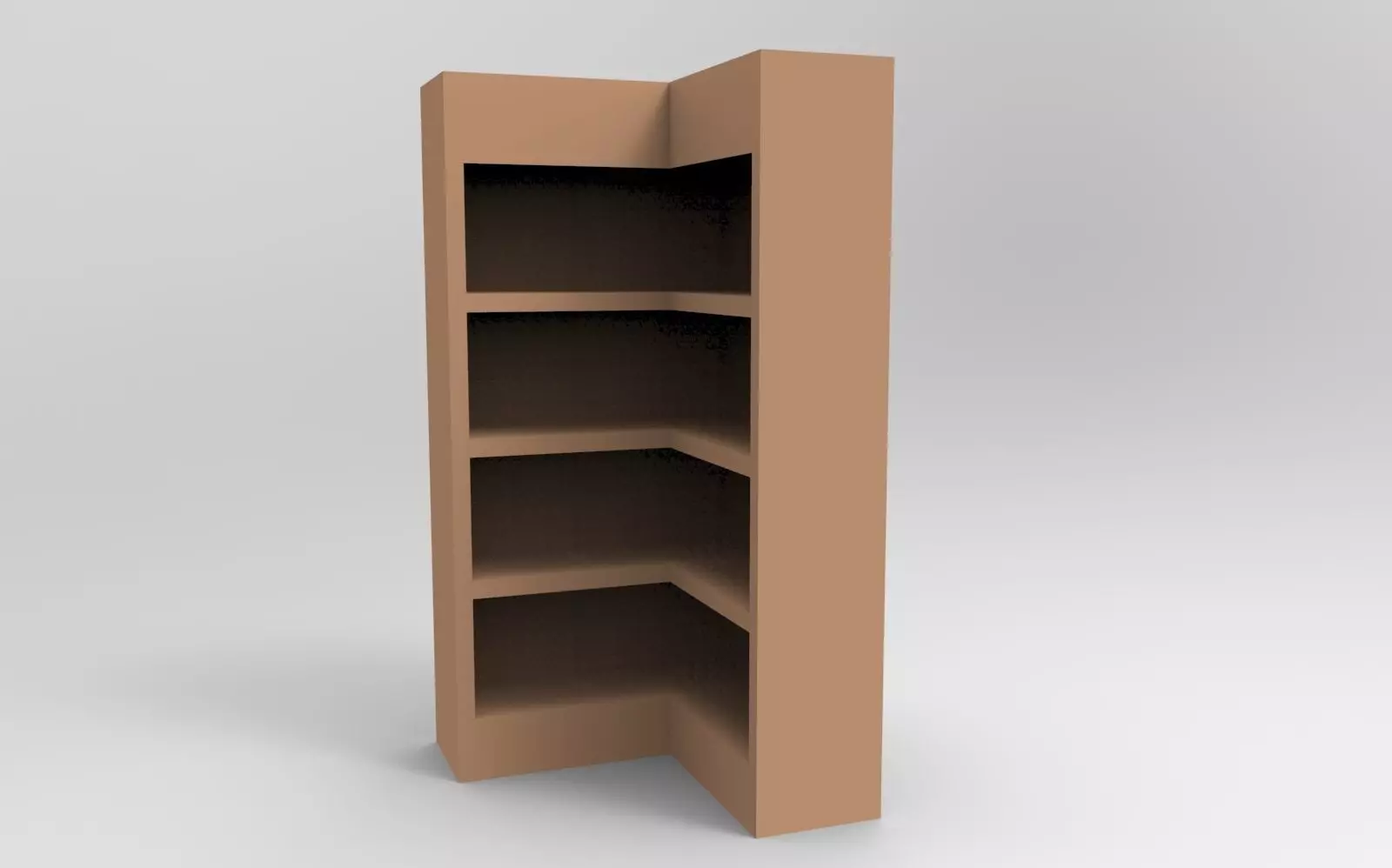 Bookshelf 2 corner shelf Free low-poly 3D model_0