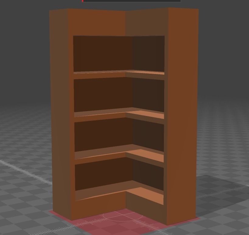 Bookshelf 2 corner shelf Free low-poly 3D model_2