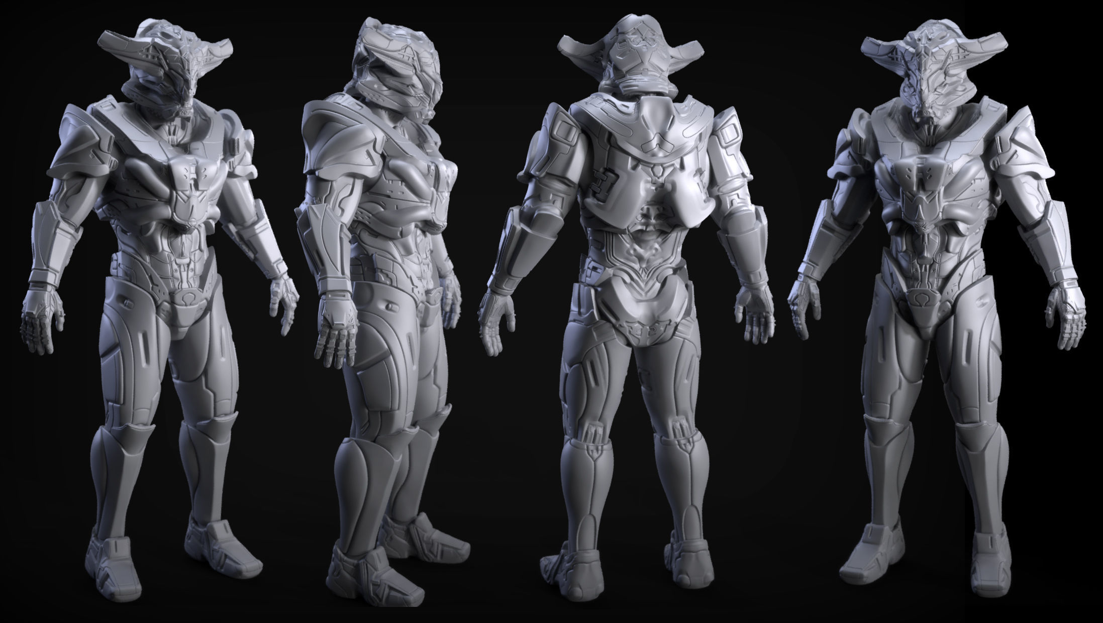 Sci-Fi  Armor 2 Sculpt 3D model_2