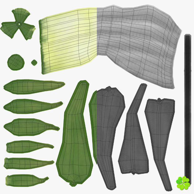 Bridal bouquet of lisianthus and roses multicolor 3D model_63