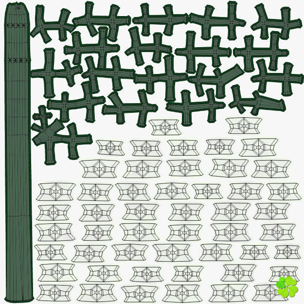 Bridal bouquet of lisianthus and roses multicolor 3D model_64