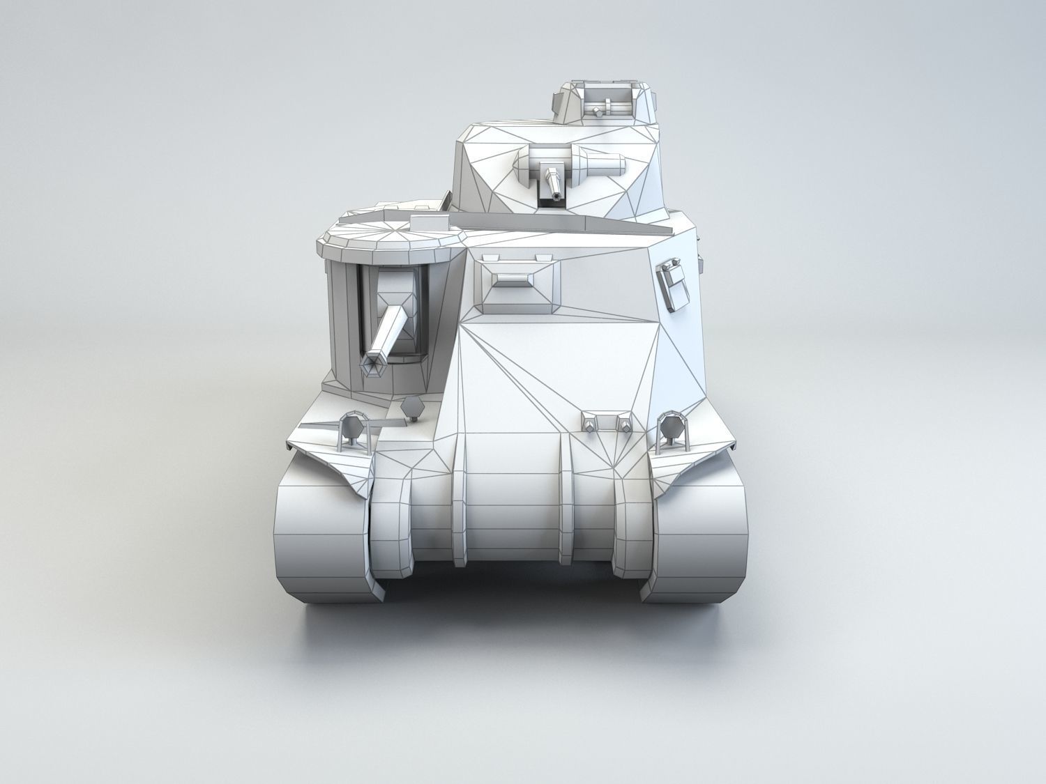 Low Poly M3 Lee medium tank Low-poly 3D model_3