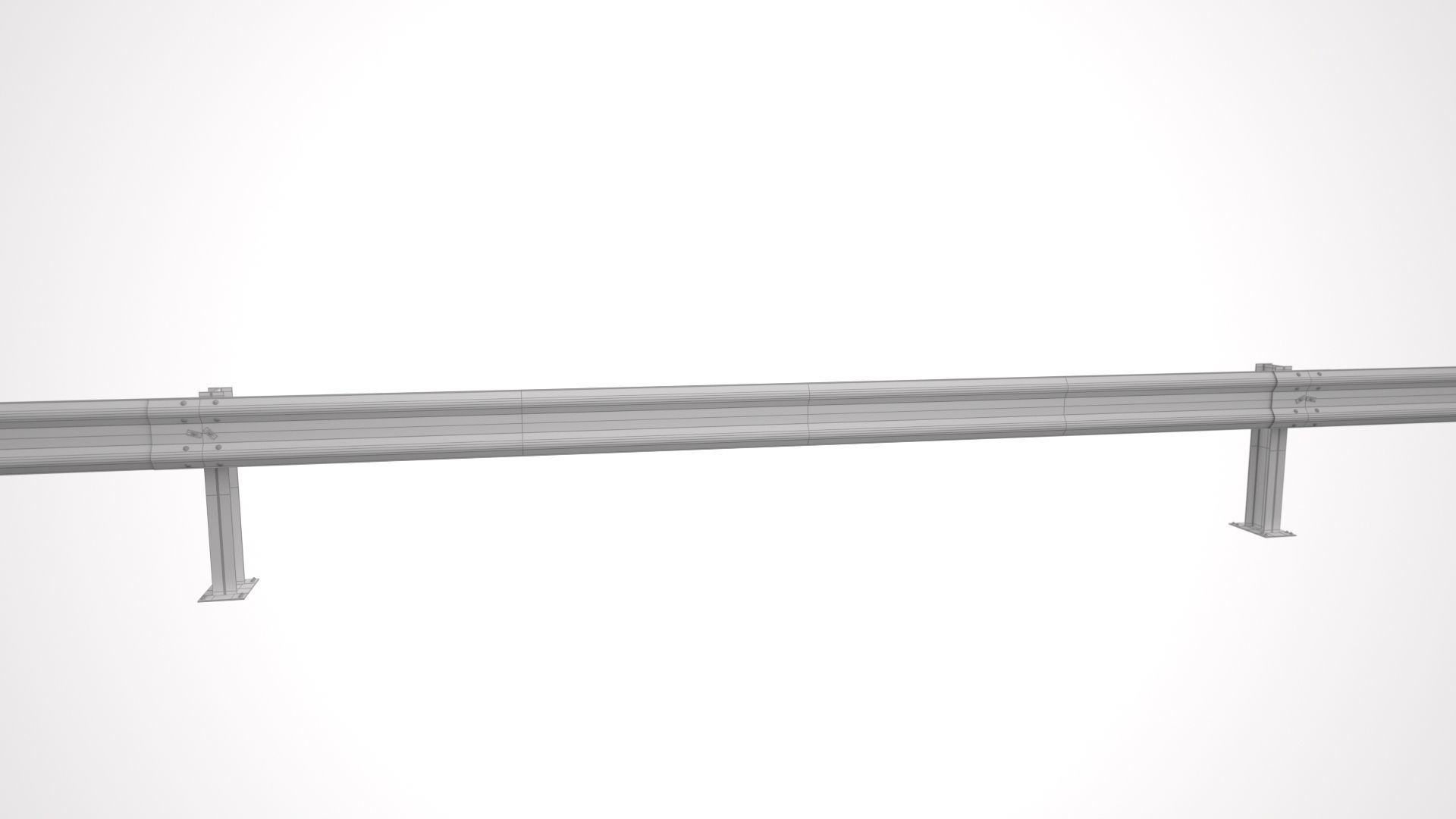 Guardrail metal rod 3D model_7