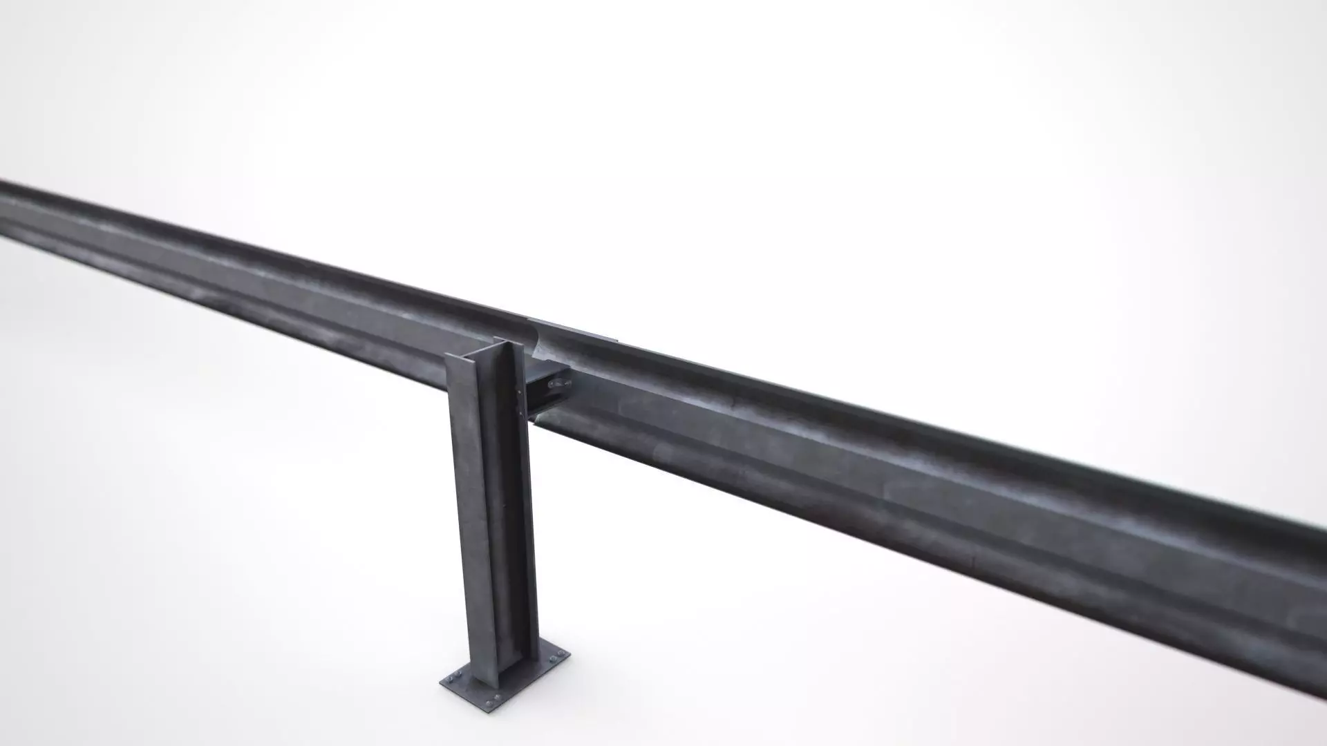 Guardrail metal rod 3D model_0
