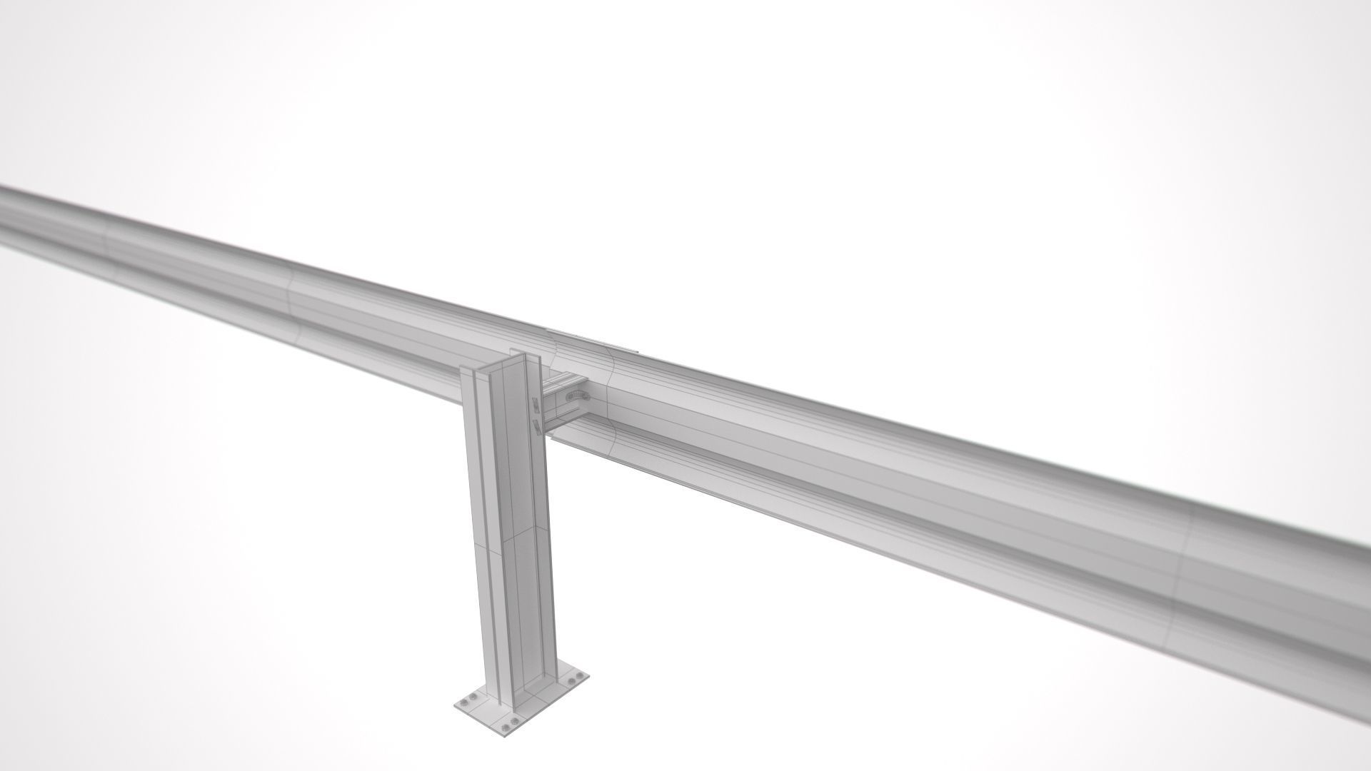 Guardrail metal rod 3D model_1