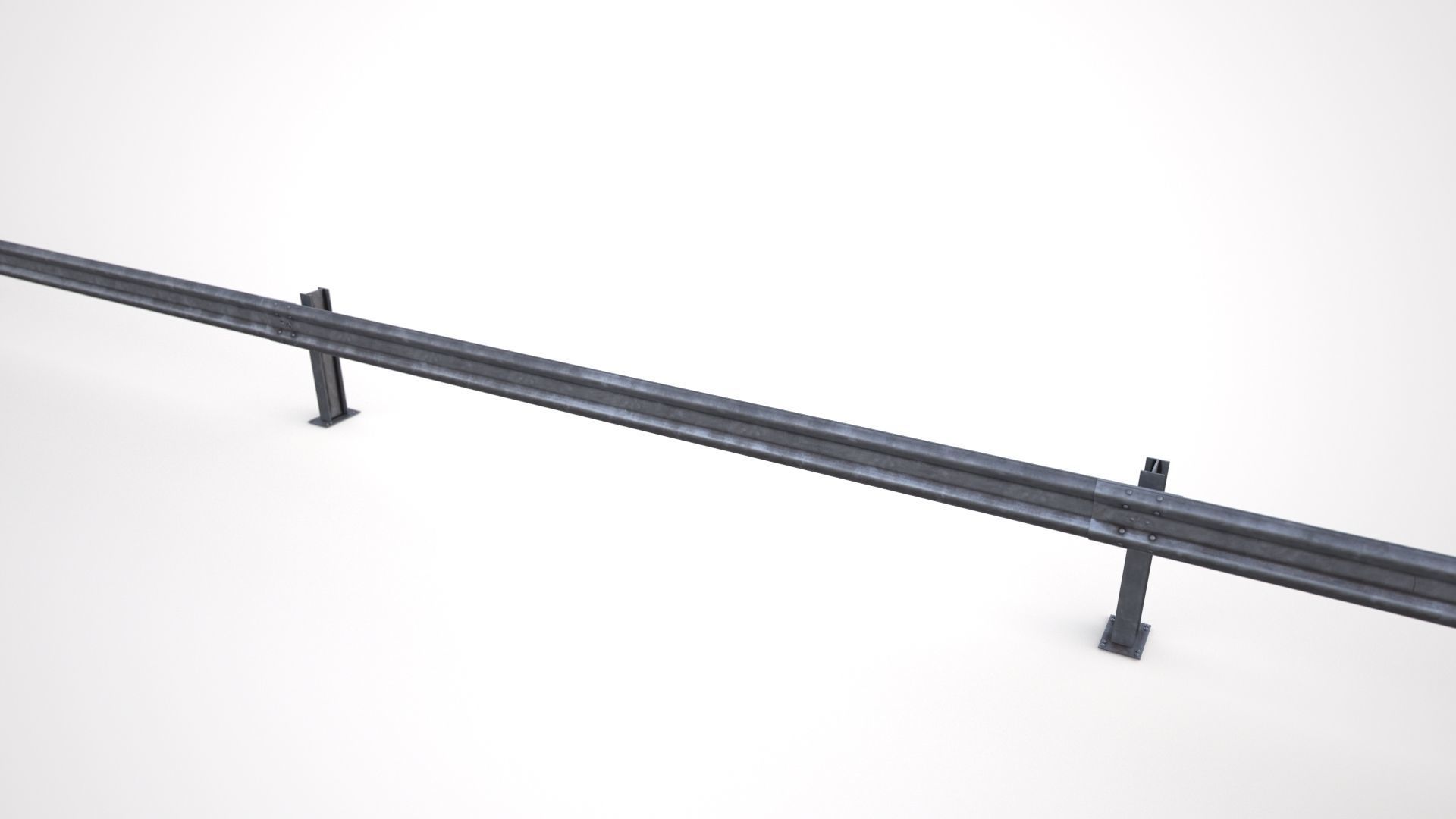 Guardrail metal rod 3D model_4