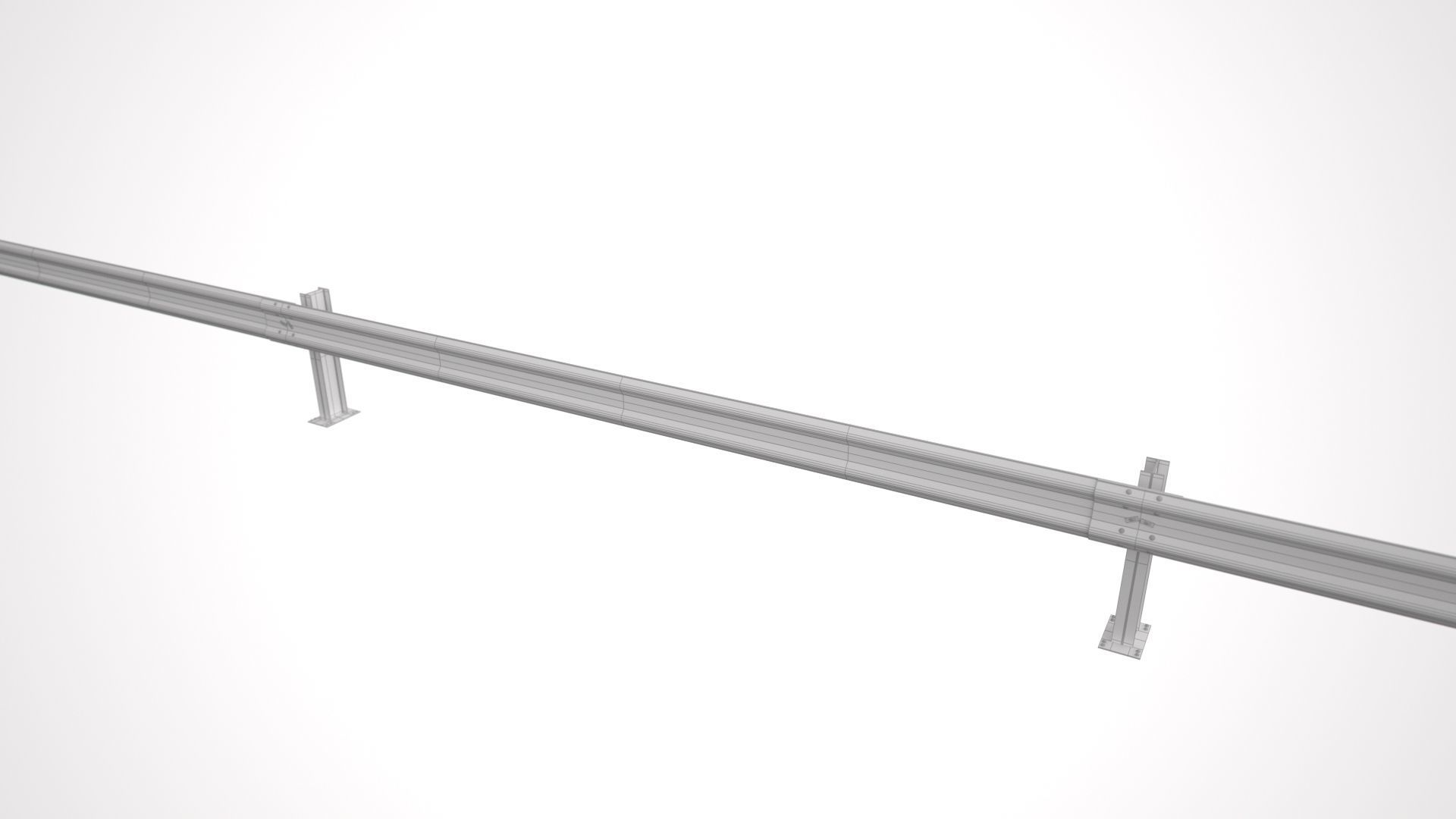 Guardrail metal rod 3D model_5