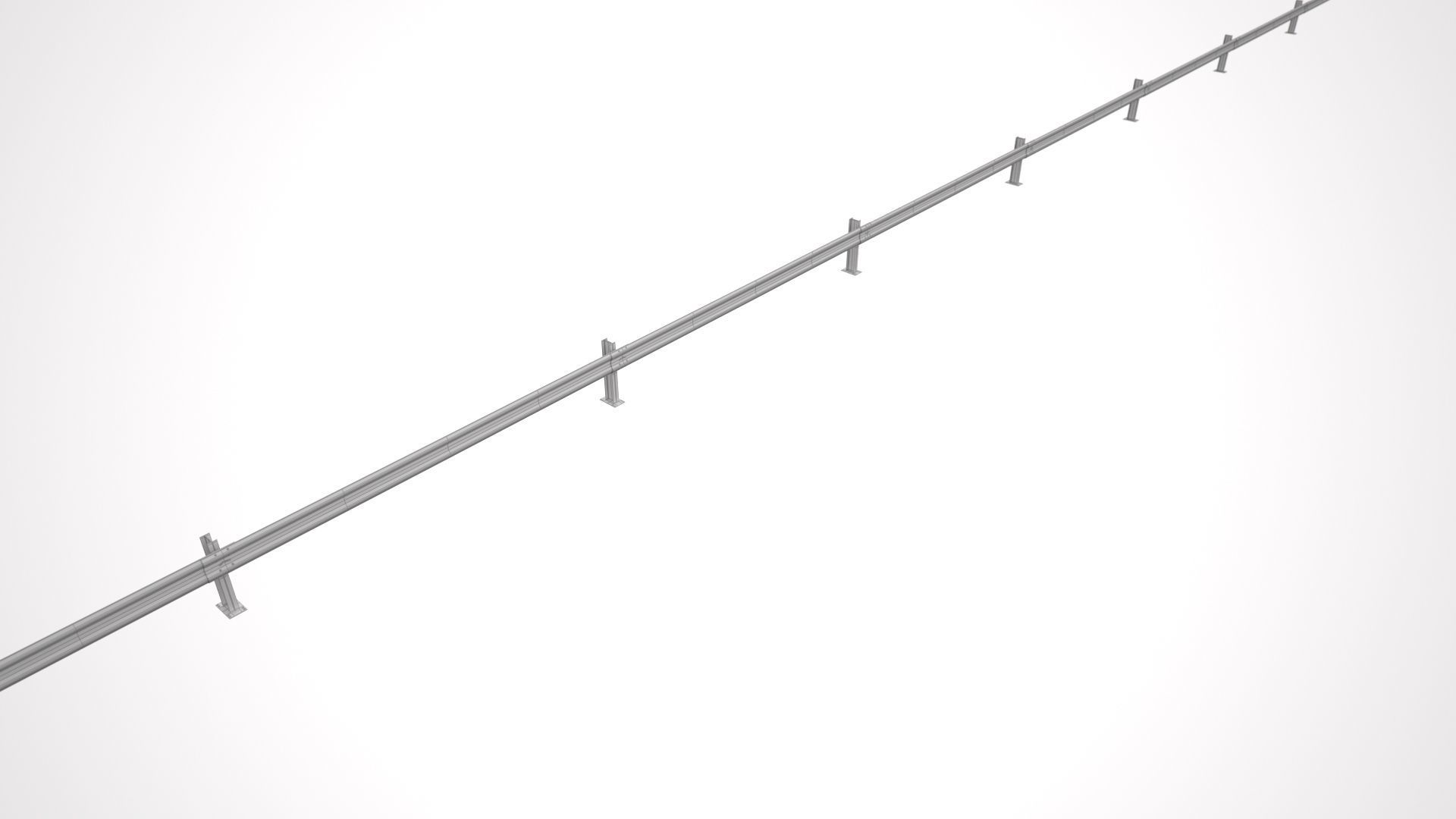 Guardrail metal rod 3D model_3