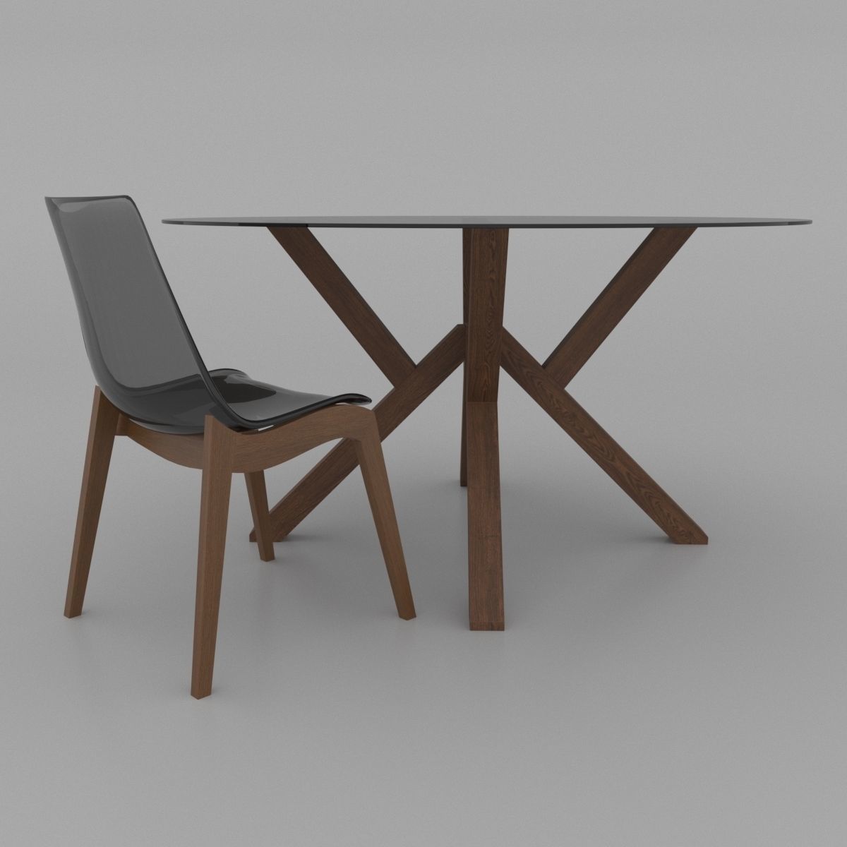 Dining set of classic italian design Calligaris Mikado 3D model_5