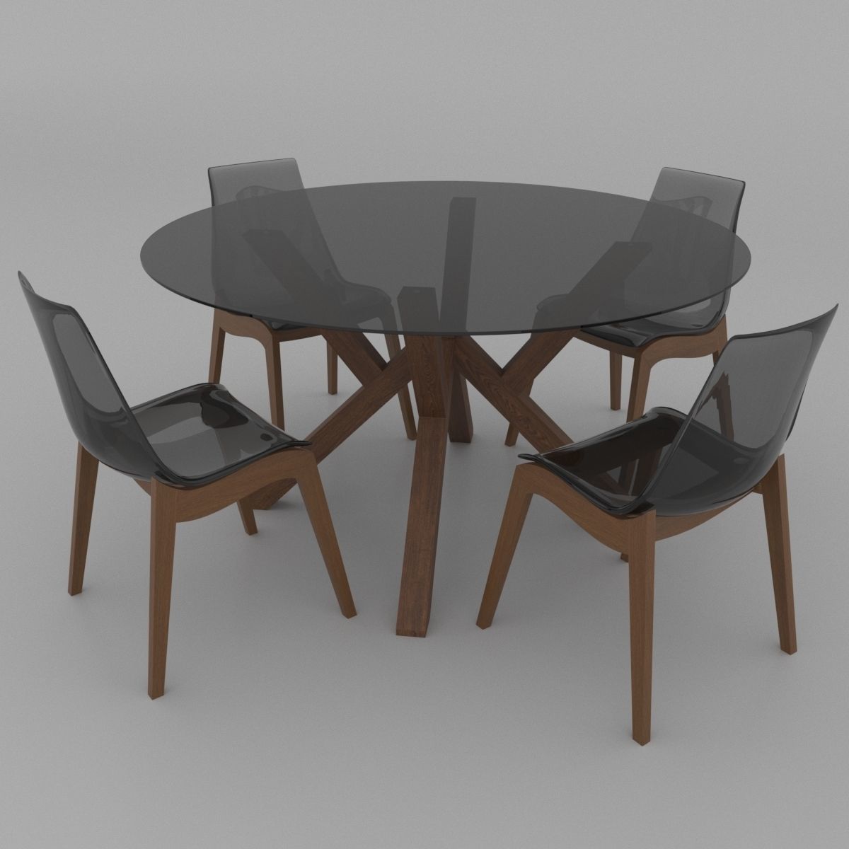 Dining set of classic italian design Calligaris Mikado 3D model_1