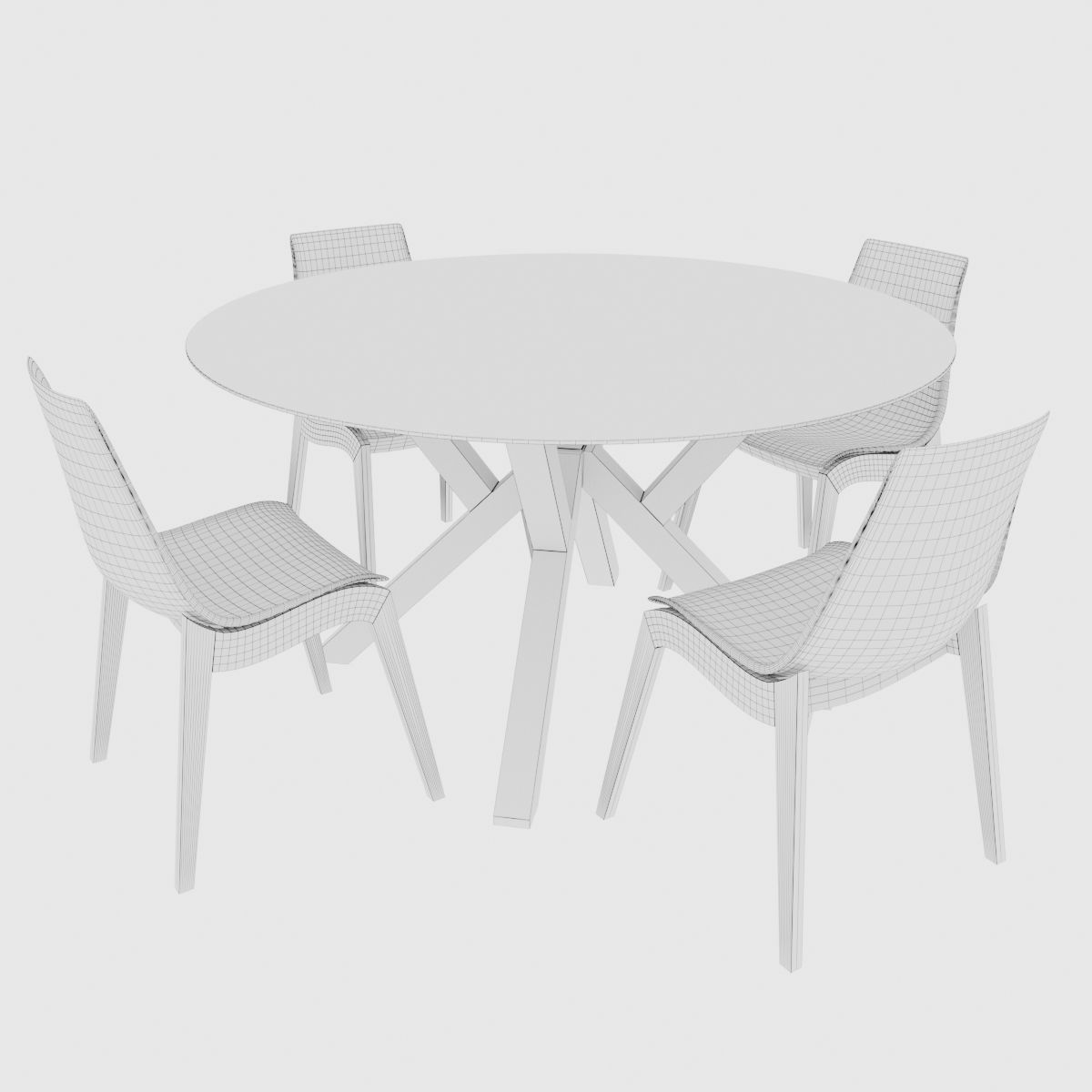 Dining set of classic italian design Calligaris Mikado 3D model_9