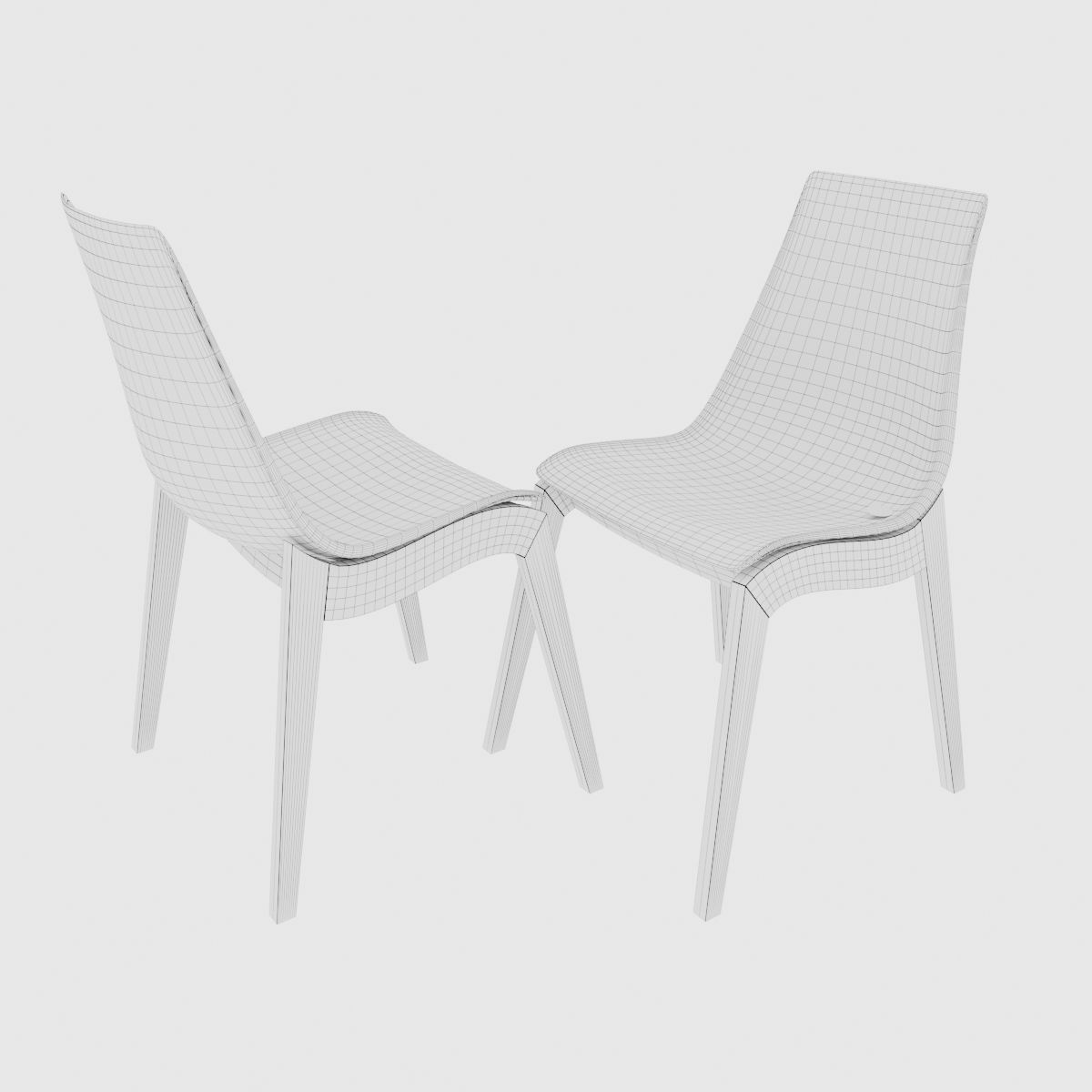 Dining set of classic italian design Calligaris Mikado 3D model_10