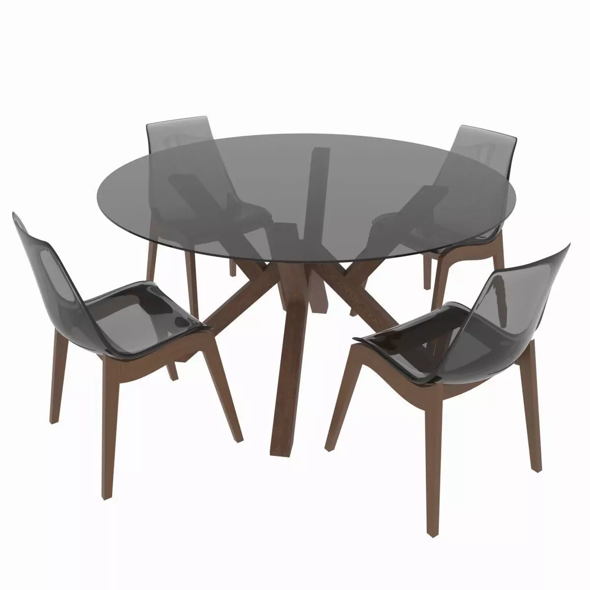 Dining set of classic italian design Calligaris Mikado 3D model_0