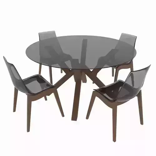 Dining set of classic italian design Calligaris Mikado 3D model