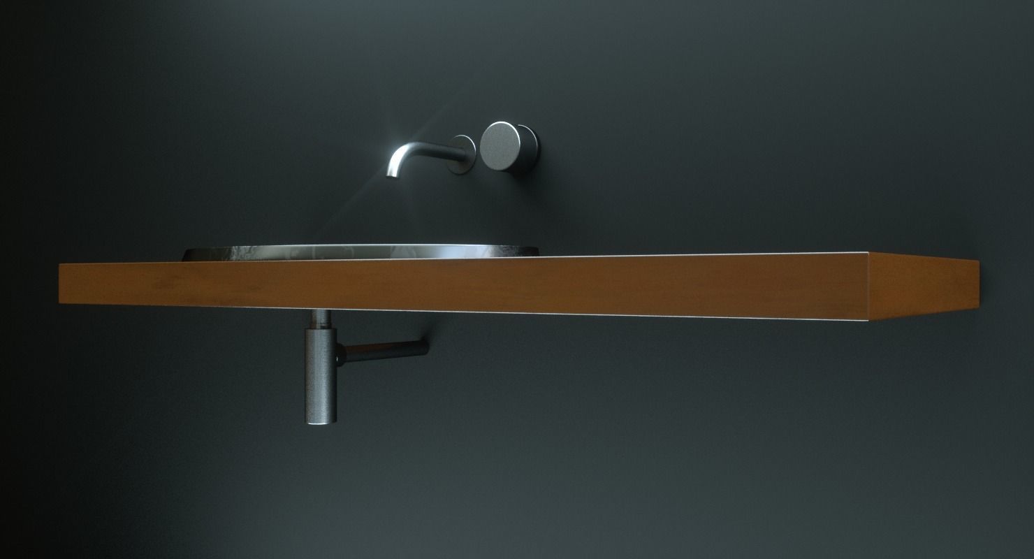 Grey Sink Set 3D model_6