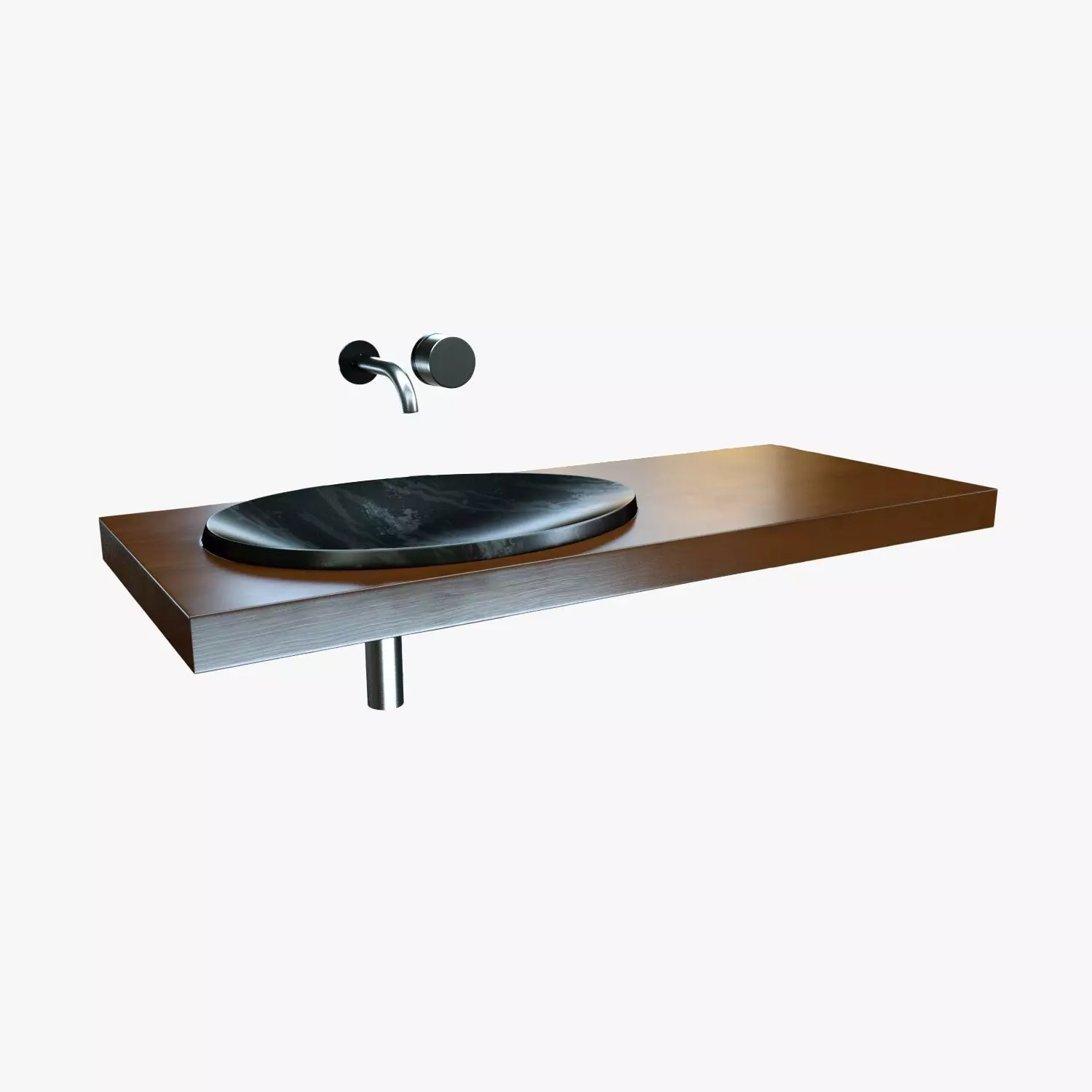 Grey Sink Set 3D model_0