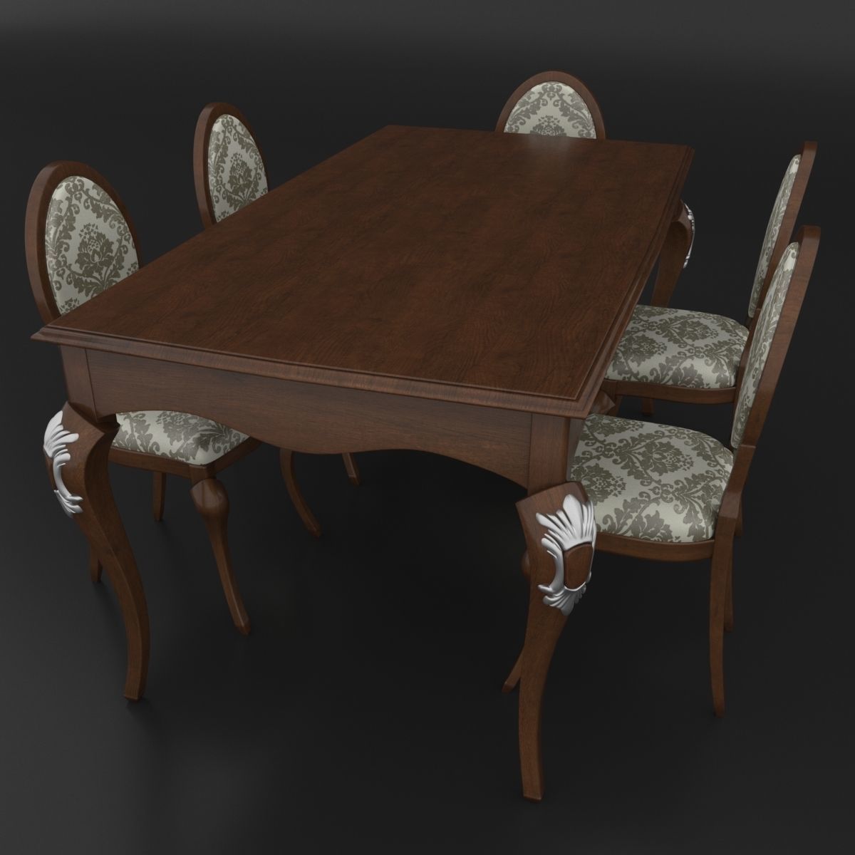 Dining set of classic italian design Giorgio Casa  3D model_6