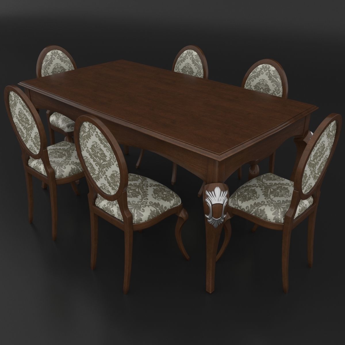 Dining set of classic italian design Giorgio Casa  3D model_1