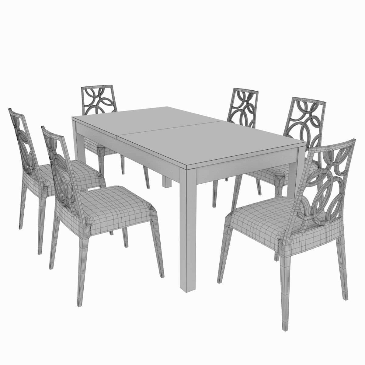 Dining set of classical italian design Giuliacasa Michelangelo 3D model_6